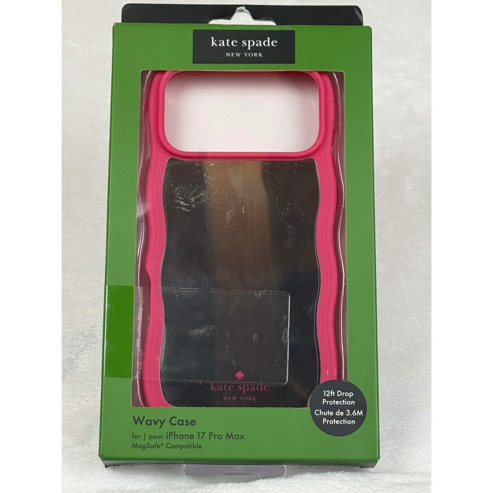 Kate Spade Wavy Case iPhone 17 Pro Max Pink Mirror MagSafe Cover 12ft Drop NIB